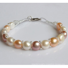 Cheap Handmade Cultured Freshwater Pearl Bracelet (EB1507-2)